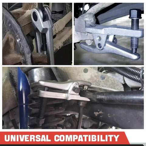 5 In 1 Front End Service Tool Kit With Ball Joint Separator Pitman Arm Puller Tie Rod End Remover in use on vehicles