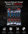 Must Have Ultimate Auto Thread Repair Kit With 320 Piece Set for SAE and Metric Sizes from One Quarter Inch to M12 in case