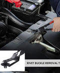Pro Grade Auto Interior Trim Clip Pliers Remover Tool For Dashboard Door Panels And Push Pins 2 In 1 Panel Clip Removal Pliers With Red Grip Durable Carbon Steel And PPE Construction Built To Last used in car engine area.