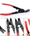 Pro Grade Auto Interior Trim Clip Pliers Remover Tool For Dashboard Door Panels And Push Pins, red grip, carbon steel, PPE