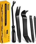 Pro Grade 5 Piece Auto Trim Removal Tool Kit For Car Door Panels And Dashboards, Plastic Pry Tools No Scratch With Clip Fastener Remover