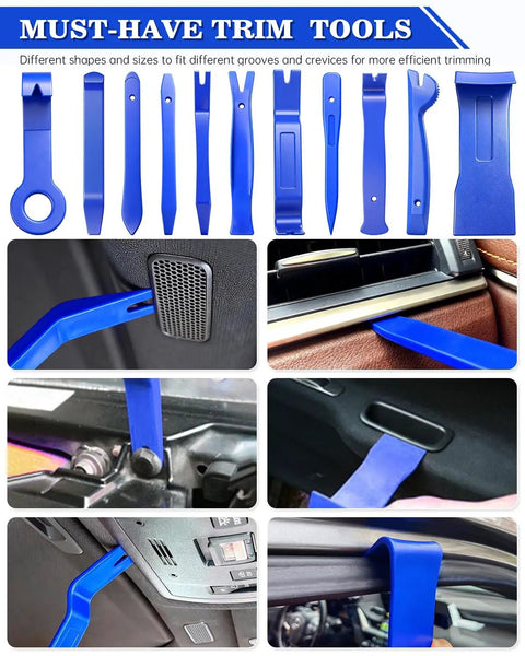 19Pcs Trim Removal Tool Kit For Car Panels Dashboards Doors And Audio Systems Pro Grade Plastic Pry Tools And Fastener Remover
