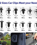 352-Piece Auto Trim Removal Tool Kit For Cars Trucks And More With Pry Tools including various car clip sizes and usage