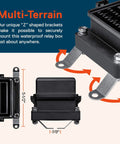 12V Auto Waterproof Fuse And Relay Box Kit With 6 Bosch Style 5 Pin Relays, 6 ATC ATO Fusible Holders, multi-terrain mounting design