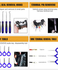 Comprehensive 238 Piece Trim Removal Tool Kit With Auto Push Pin Bumper Retainer Clips And Panel Pry Tools display of various removal tools