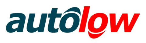 Autolow logo with stylized red and blue text