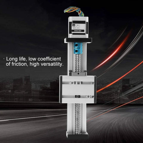 Automatic ball screw linear CNC slide table with stepper motor, 100mm stroke aluminum actuator stage for industrial automation