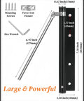 Automatic Door Closer for Home Easy to Install | Safety Spring Door Closers | Auto Soft Close to Convert Hinged Doors to Auto Self Closing | Adjustable Catch Speed | with Arm, Screw, Wrench shown with components and dimensions