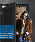 Heavy Duty Automatic Door Closer for Commercial and Residential Use Hydraulic 3 Spring Model Small Silver installed on door