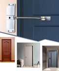 Automatic Door Closer, Zinc Alloy Safety Spring Door Closer Adjustable 30 kg Closing Door Hinge (White) installed on various doors