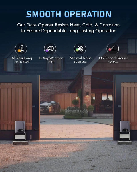 Automatic Sliding Gate Opener with Safety Sensor 280W Motor Kit for Driveway Gates up to 1400lb in operation on driveway