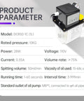 Product parameters for Automatic Lubricating Oil Pump 110V 1L With Electromagnetic Lubrication System, includes digital control, efficiency details.