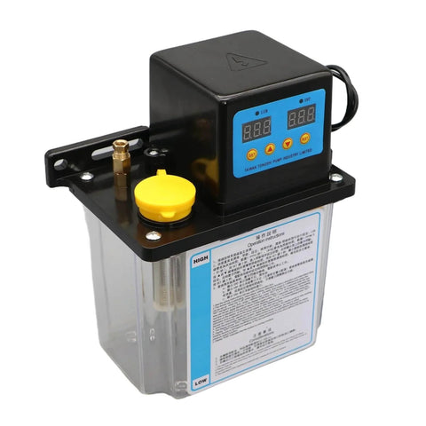 Lubrication Pump System Pro Grade, 1L Or 2L Capacity, 6mm Fittings, Automatic Electric Lubrication Oil Pump For CNC Machine Tool with Gauge