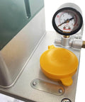 Close-up of 110V Automatic Lubrication Pump With Pressure Gauge For CNC Machines Lathe Milling Tooling, 2L Reservoir