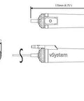 Diagram of Vsystem Automatic Motorcycle Chain Lubrication System Easy Fit That Slashes Maintenance with dimensions in mm and inches