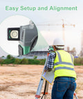 Professional automatic optical level with 36x magnification and 36mm aperture used on construction site