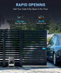 Automatic Sliding Gate Opener with Safety Sensor 280W Motor Kit for Driveway Gates up to 1400lb showing rapid opening speed