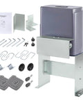 Automatic Sliding Gate Opener with Safety Sensor 280W Motor Kit for Driveway Gates up to 1400lb shown with accessories and manual