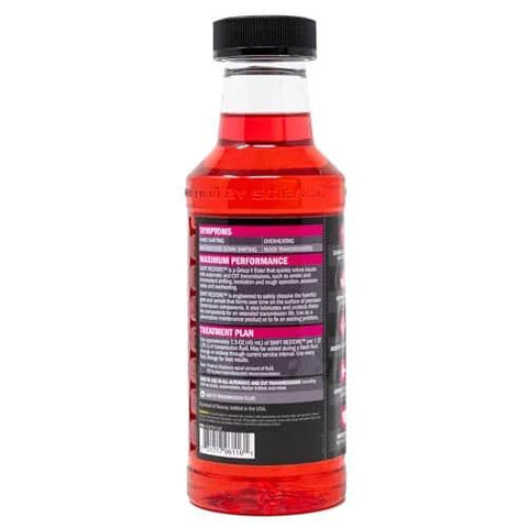 Shift Restore Automatic Transmission Additive 16 Oz Bottle for smoother shifts, reduces operating temperature and friction, back label view