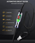 Compact automotive test light with a 3 to 48V LED digital display, 96 inch coiled cord, alligator clip, and stainless steel probe.