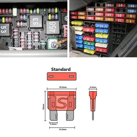 Road Trip Ready 140 Piece Automotive Fuse Kit With Standard Blade Fuses From 1A To 40A Color Coded Transparent Cover Fits Car Truck Marine RV Camper Boat And More