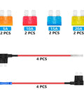 12V Automotive Fuse Tap Kit For Easy Plug And Play Wiring Insertion No Cutting Or Splicing ATO ATS Blade Fuse Adapters