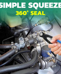 Installation of 50 Pieces Single Ear Hose Clamps 15.3 To 18.5 Mm 304 Stainless Steel Stepless Adjustable Cinch Clamps for automotive plumbing pipe.
