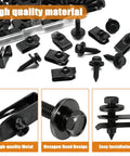 Kit includes 50Pcs 1/4 U Nut Clips And Fender Bolts for automotive fasteners, black phosphate-coated steel, easy installation.
