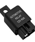 40 Amp SPST Automotive Relay For Fog Lights And Wiring Harness 12V High Current Replacement Part Black Compact Design