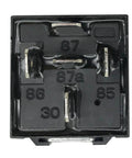 Back view of 12V 40A/30A 5-Pin SPDT Automotive Relay Kit For Power Trim And Tilt showing numbered prongs and connections.