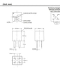 Technical diagram of 4 Pack Ultra Micro ISO Automotive Relay 12V DC 20A 4 Pins General Purpose For Your Ride Car Projects Replacement Part