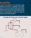 Diagram of 6 Pack 4 Pin 12V Bosch Style Fused Relay Switch Kit With 30A Fuse And 14 AWG Wires, interlocking harness socket holder.
