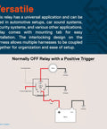Bosch Style 12V 5 Pin SPDT Relay Kit with diagram for automotive use, including harness and installation instructions.