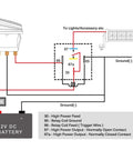 Wiring diagram for Five Pack Waterproof Automotive Relay And Harness Set Beefed-Up Heavy Duty 40/30 Amp SPDT 5 Pin Relays 12V DC.