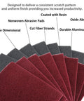 6x9 Automotive Scuff Pads 8 Pack Wet Dry Reusable For Paint Prep And Sanding showing texture and material composition.