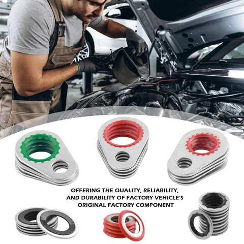 Mechanic using AC O Ring Kit With 139 Pieces Includes 30 Sizes 54 Rubber Gaskets And 85 Spacers Durable Automotive Seal Kit