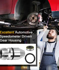 Mechanic installing Bullet Speedometer Gear Sleeve Housing Kit for TH350 Transmission With O Ring and Metal Wrapped Seal 3 Piece Set