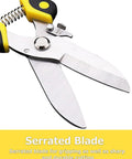 9 Inch Aviation Tin Snips Heavy Duty Metal Cutter With Straight Cut Stainless Steel Blades 3Cr13 serrated blade close-up