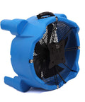Front view of Heavy Duty 3000 CFM Axial Air Mover Blower Fan for Drying, Cooling and Ventilation in blue, from MOUNTO.