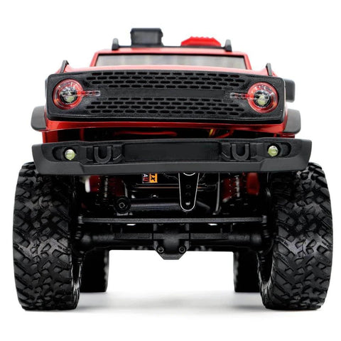 Front view of AXIAL SCX24 Servo Metal Gear EMAX Servo Steering Servo with Servo Mount Bracket and Arm SCX24 Upgrade Parts in black.