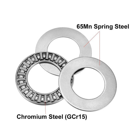 Heavy Duty Thrust Needle Roller Bearing With Washers AXK2035 20mm Bore steel construction for heavy loads.