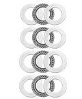 4 Sets AXK2035 Thrust Needle Roller Bearings with Washers, chromium steel rollers, steel cage, 20mm bore, 35mm outer diameter