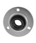Front view of Single Narrow Eccentric Collar 3-Bolt Pressed Steel Flange Unit KH207-22, 1-3/8 in (34.93 mm) I.D., PF7 Housing