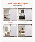 White 48 By 84 Inch Sliding Barn Door Kit With Durable MDF Panel And Water Resistant PVC Coating For Bathroom, Kitchen, Bedroom, Living Room