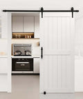 Sliding Barn Door With Hardware Kit 36 X 84 Inch White MDF Panel Door With Waterproof PVC Coating Scratch Resistant Interior Barn Door For Bathroom Kitchen Bedroom Laundry Room And Living Room