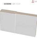 Barn Bypass Doors 36 By 84 With 6.6 Foot Hardware, White Silk Frosted Glass Double Sliding Lite Panel, door scheme image