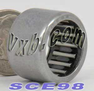BA98ZOH Shell-Type Needle Bearing 9/16" x 3/4" x 1/2" inch with thin-walled outer ring and open ends