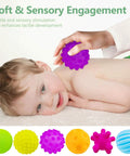 Sensory Balls for Baby Sensory Baby Toys 6 to 12 Months for Toddlers 1-3, Bright Color Textured Multi Soft Ball Gift Sets, purple ball on baby