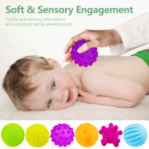 Sensory Balls for Baby Sensory Baby Toys 6 to 12 Months for Toddlers 1-3, Bright Color Textured Multi Soft Ball Gift Sets, purple ball on baby