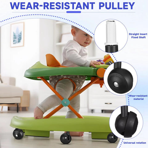 4 Pcs Baby Walker Replacement Wheels Set Quiet Wear Resistant Plastic Casters For Baby Walkers And Strollers Easy To Install